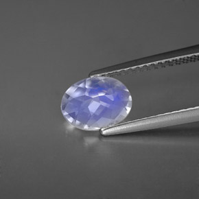 Pietra di luna arcobaleno naturale bianco da 0,94 ct, taglio ovale, VS
