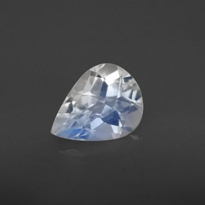 Pietra di luna arcobaleno naturale bianco da 1,28 ct, taglio a pera, VS