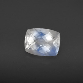 Pietra di luna arcobaleno Blu bianco naturale da 1.58 ct, Taglio a cuscino, VS