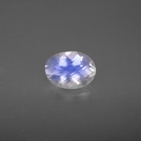 Pietra di luna arcobaleno Blu bianco naturale da 0.99 ct, Taglio ovale, VVS-VS