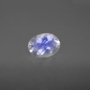 Pietra di luna arcobaleno Blu bianco naturale da 0.99 ct, Taglio ovale, VVS-VS