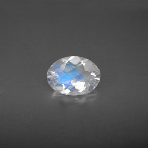 Pietra di luna arcobaleno naturale bianco da 0,94 ct, taglio ovale, VS-SI