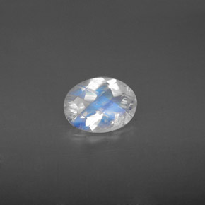 Pietra di luna arcobaleno naturale bianco da 0,94 ct, taglio ovale, VS-SI