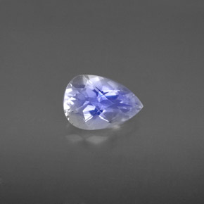 Pietra di luna arcobaleno Blu bianco naturale da 1.11 ct, Forma a pera, VVS-VS