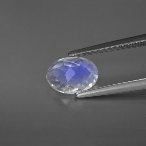 Pietra di luna arcobaleno naturale bianco da 1,10 ct, taglio ovale, VS