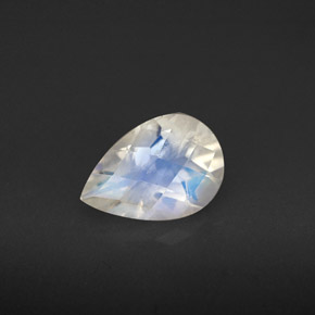 Pietra di luna arcobaleno Blu bianco naturale da 1.07 ct, Forma a pera, VS-SI