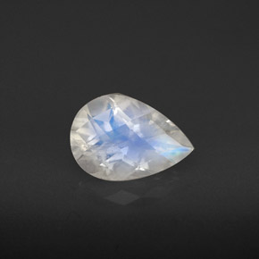 Pietra di luna arcobaleno Blu bianco naturale da 1.07 ct, Forma a pera, VS-SI