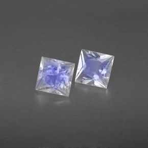 Gemme di Pietra di luna arcobaleno Blu bianco naturale da  ct, Quadrato, VS-SI