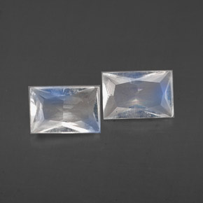 Gemme di Pietra di luna arcobaleno Blu bianco naturale da  ct, Taglio a baguette, VS