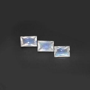 Pietra di luna arcobaleno naturale bianco da 1,39 ct, baguette, VS