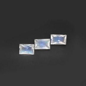 Pietra di luna arcobaleno naturale bianco da 1,39 ct, baguette, VS