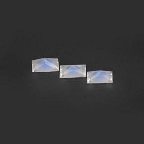 Pietra di luna arcobaleno naturale bianco da 1,39 ct, baguette, VS
