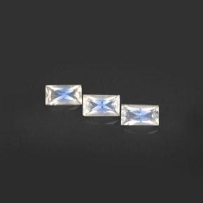 Gemme di Pietra di luna arcobaleno Blu bianco naturale da  ct, Taglio a baguette, VS