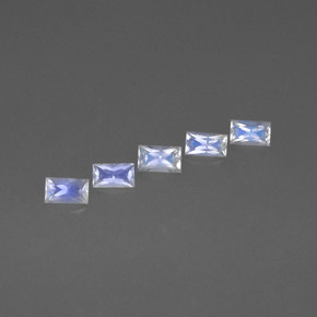 Gemme di pietra di luna arcobaleno blu e bianco naturale da  ct, baguette, VS