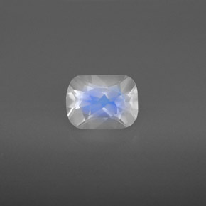 Pietra di luna arcobaleno Blu bianco naturale da 1.33 ct, Taglio a cuscino, VS