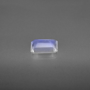 Pietra di luna arcobaleno naturale bianco da 0,81 ct, taglio smeraldo, VS
