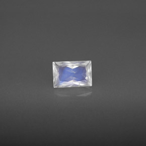 Pietra di luna arcobaleno naturale bianco da 0,64 ct, baguette, VS