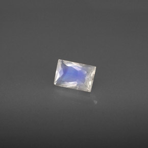 Pietra di luna arcobaleno naturale bianco da 0,64 ct, baguette, VS