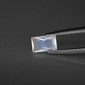 Pietra di luna arcobaleno naturale bianco da 0,42 ct, baguette, VS