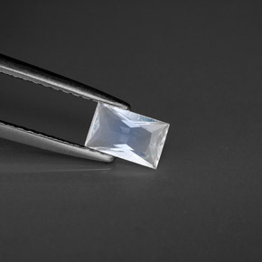 Pietra di luna arcobaleno naturale bianco da 0,42 ct, baguette, VS