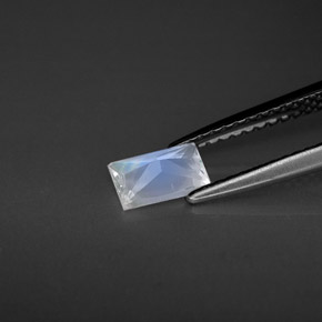 Pietra di luna arcobaleno naturale bianco da 0,42 ct, baguette, VS
