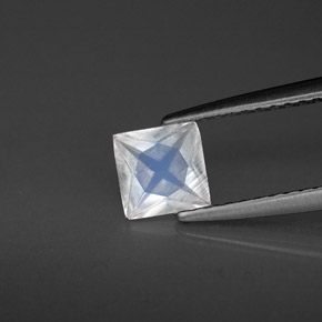 Pietra di luna arcobaleno naturale bianco da 0,49 ct, quadrato, VS