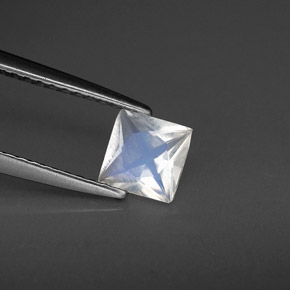 Pietra di luna arcobaleno naturale bianco da 0,49 ct, quadrato, VS