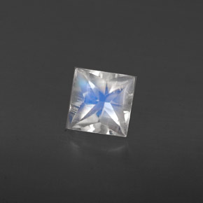 Pietra di luna arcobaleno naturale bianco da 0,62 ct, quadrato, VS