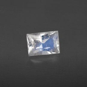 Pietra di luna arcobaleno naturale bianco da 0,64 ct, baguette, VS