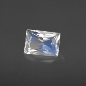 Pietra di luna arcobaleno naturale bianco da 0,79 ct, baguette, VS