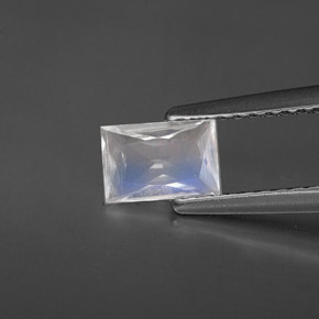 Pietra di luna arcobaleno naturale bianco da 0,40 ct, baguette, VS
