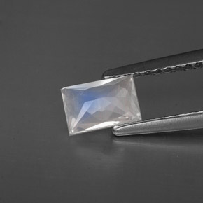 Pietra di luna arcobaleno naturale bianco da 0,40 ct, baguette, VS