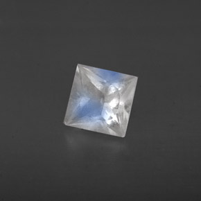 Pietra di luna arcobaleno naturale bianco da 0,61 ct, quadrato, VS