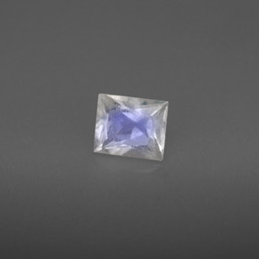 Pietra di luna arcobaleno naturale bianco da 0,83 ct, baguette, VS-SI