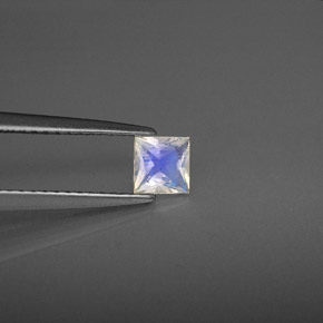 Pietra di luna arcobaleno naturale bianco da 0,30 ct, quadrato, VS