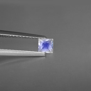 Pietra di luna arcobaleno Blu bianco naturale da 0.20 ct, Quadrato, VS