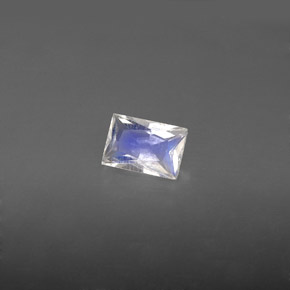 Pietra di luna arcobaleno naturale bianco da 0,51 ct, baguette, VS