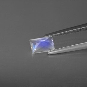 Pietra di luna arcobaleno naturale bianco da 0,51 ct, baguette, VS