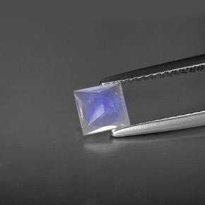 Pietra di luna arcobaleno naturale bianco da 0,59 ct, quadrato, VS-SI