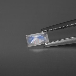 Pietra di luna arcobaleno naturale bianco da 0,23 ct, baguette, VS