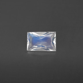 Pietra di luna arcobaleno Blu bianco naturale da 0.44 ct, Taglio a baguette, VS