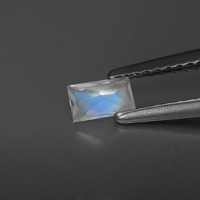 Pietra di luna arcobaleno naturale bianco da 0,23 ct, baguette, VS