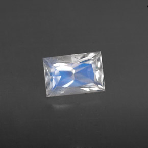 Pietra di luna arcobaleno naturale bianco da 0,55 ct, baguette, VS