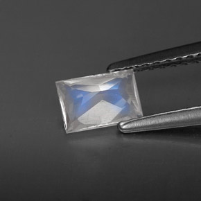 Pietra di luna arcobaleno naturale bianco da 0,55 ct, baguette, VS