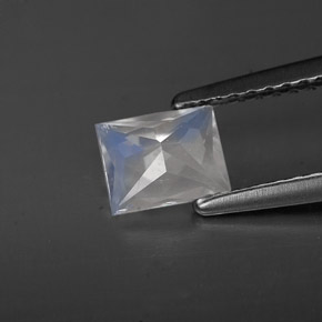 Pietra di luna arcobaleno naturale bianco da 0,49 ct, baguette, VS