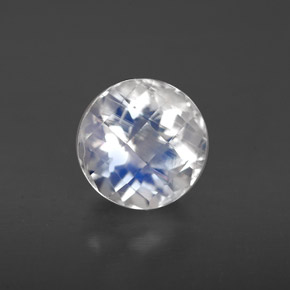 Pietra di luna arcobaleno naturale bianco da 1,44 ct, taglio rotondo, VS