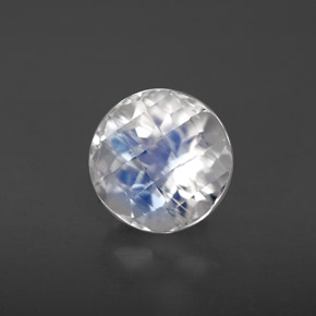 Pietra di luna arcobaleno naturale bianco da 1,44 ct, taglio rotondo, VS