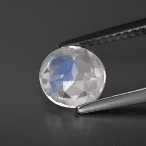 Pietra di luna arcobaleno naturale bianco da 1,44 ct, taglio rotondo, VS