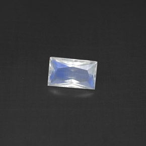Pietra di luna arcobaleno naturale bianco da 0,42 ct, baguette, trasparente