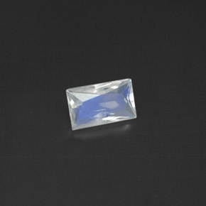 Pietra di luna arcobaleno naturale bianco da 0,42 ct, baguette, trasparente